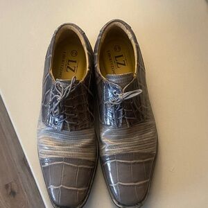 Liberty Gray Crocodile Pattern Men's Oxfords